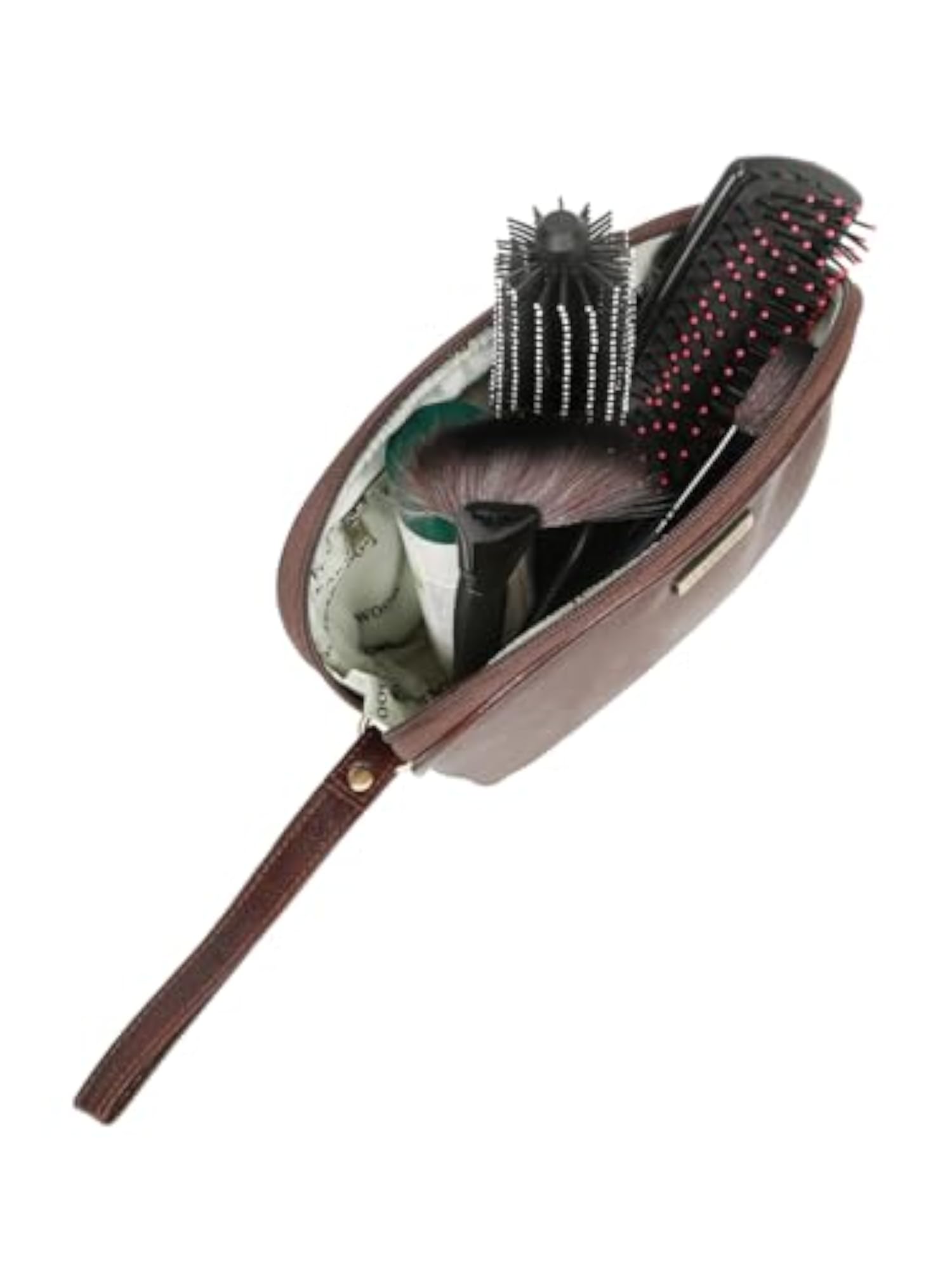 Unisex Leather Travel Toiletry Kit, Maroon